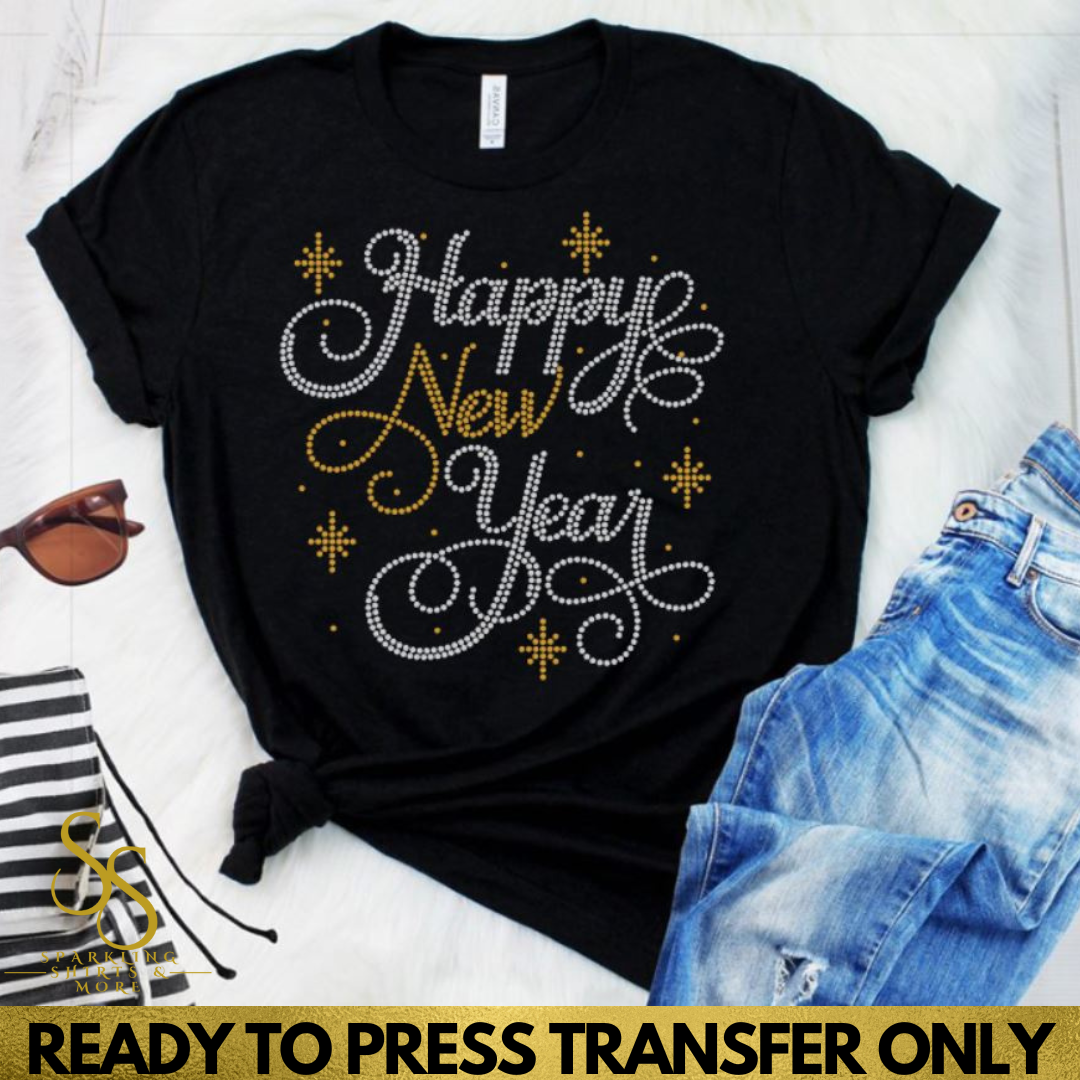 Happy New Year Rhinestone Transfer