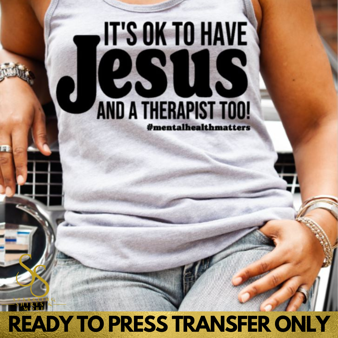 Jesus and a Therapist (Screen Print Transfer)