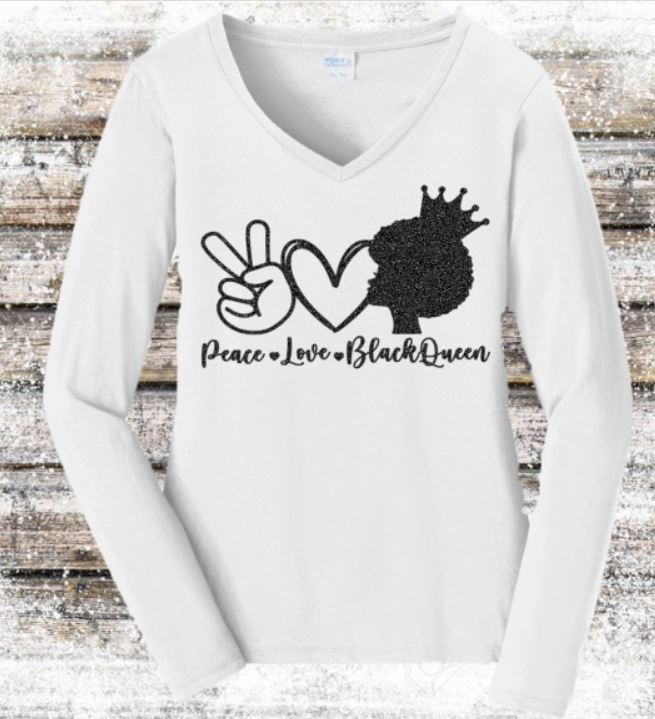 Peace Love Black Queen (Screen Print Transfer)