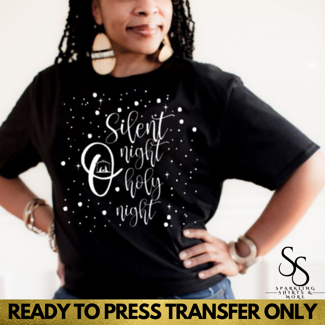 Silent Night O Holy Night Screen Print Transfer