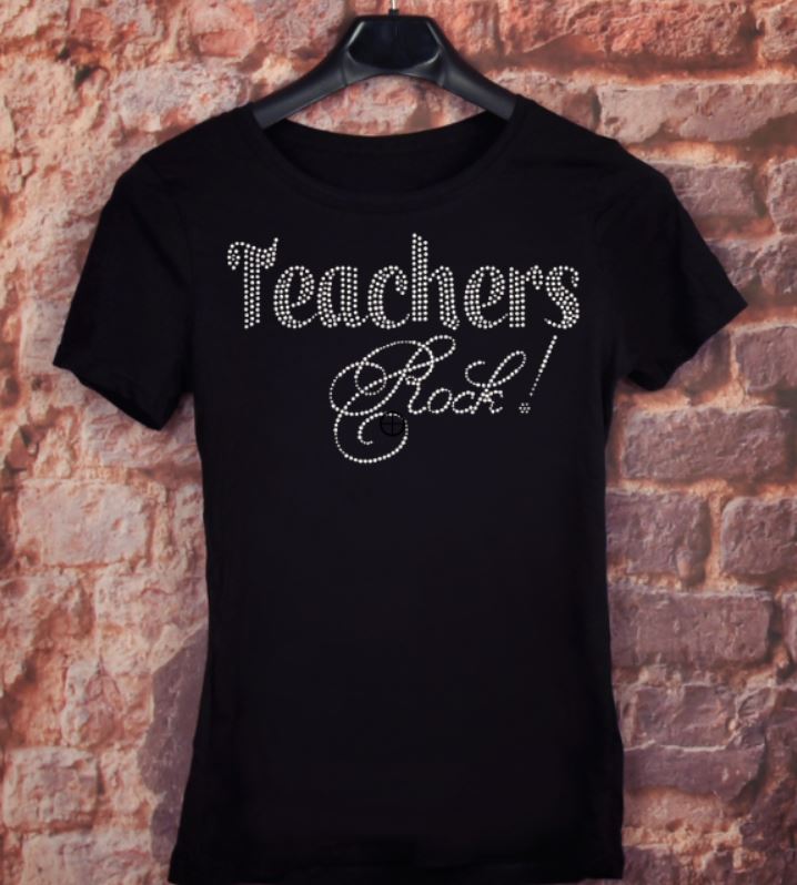 Teachers Rock Rhinestone Transfer