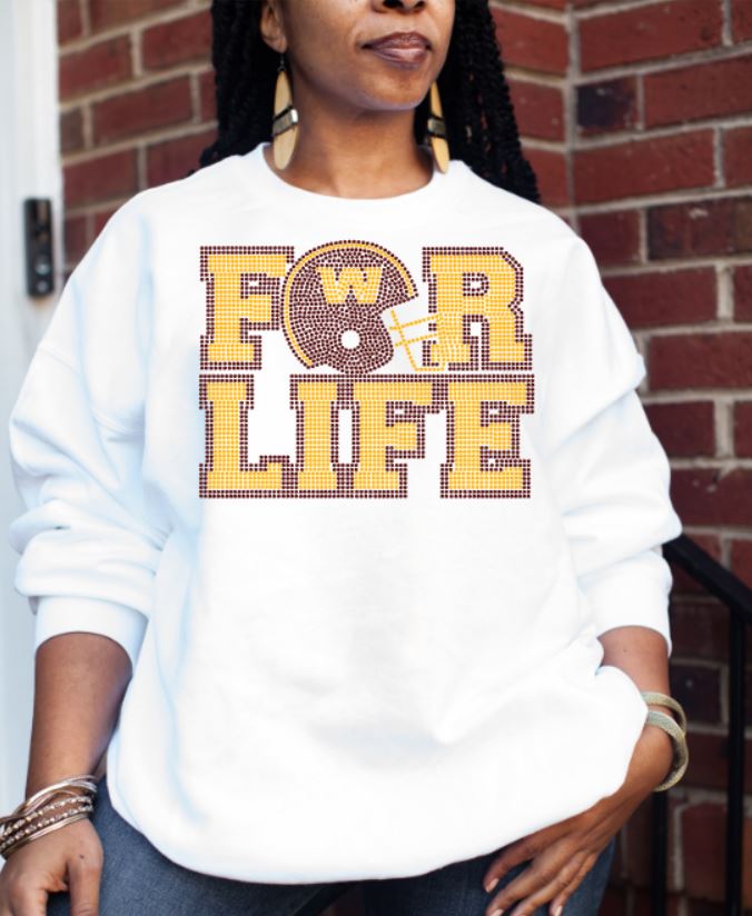 Football For Life Rhinestone Transfer