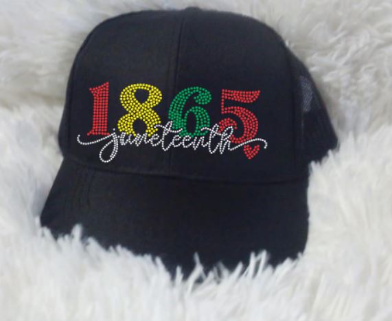 1865 Juneteenth Hat Rhinestone Transfer