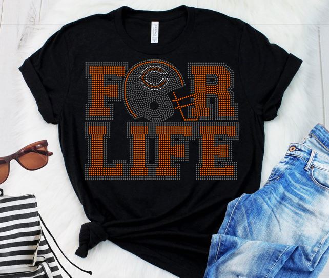 Football For Life Rhinestone Transfer