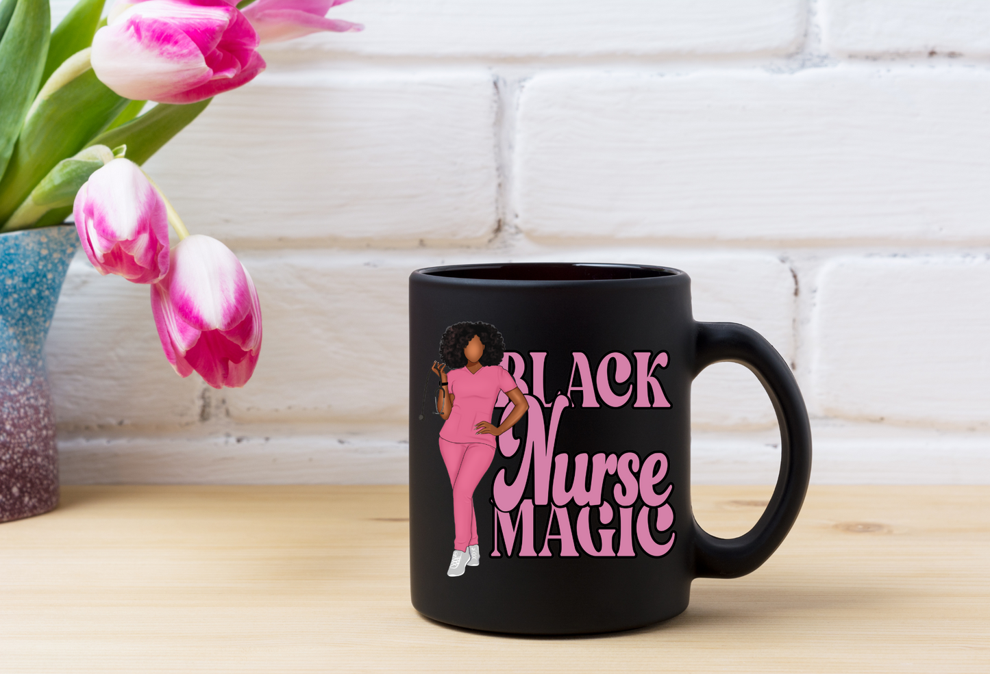 Black Nurse Magic UV DTF Decal Transfer