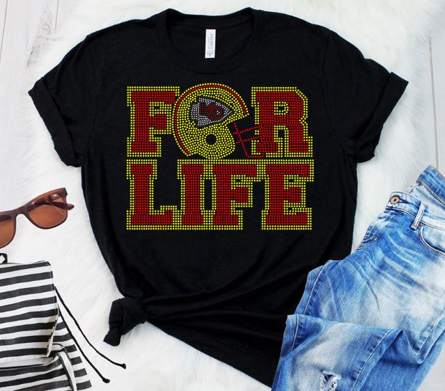 Football For Life Rhinestone Transfer