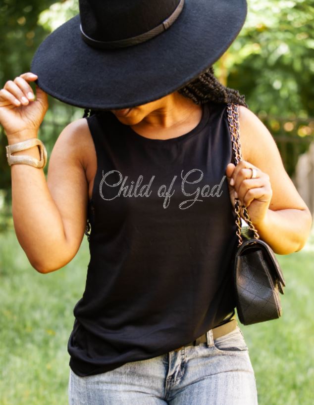 Child of God Text Religious Rhinestone Transfer