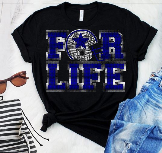 Football For Life Rhinestone Transfer