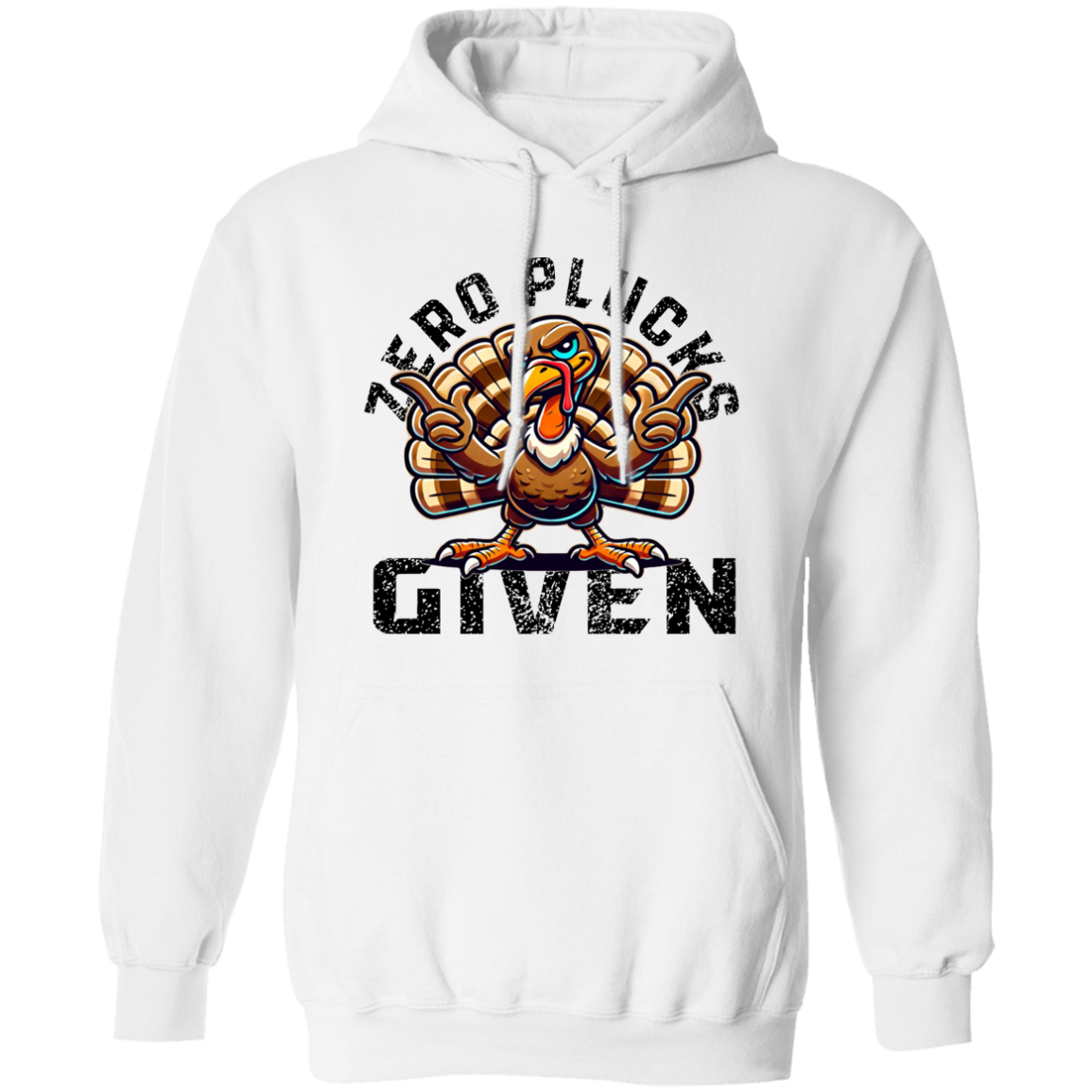 Humorous Unisex Thanksgiving Hoodie –Zero Plucks Given