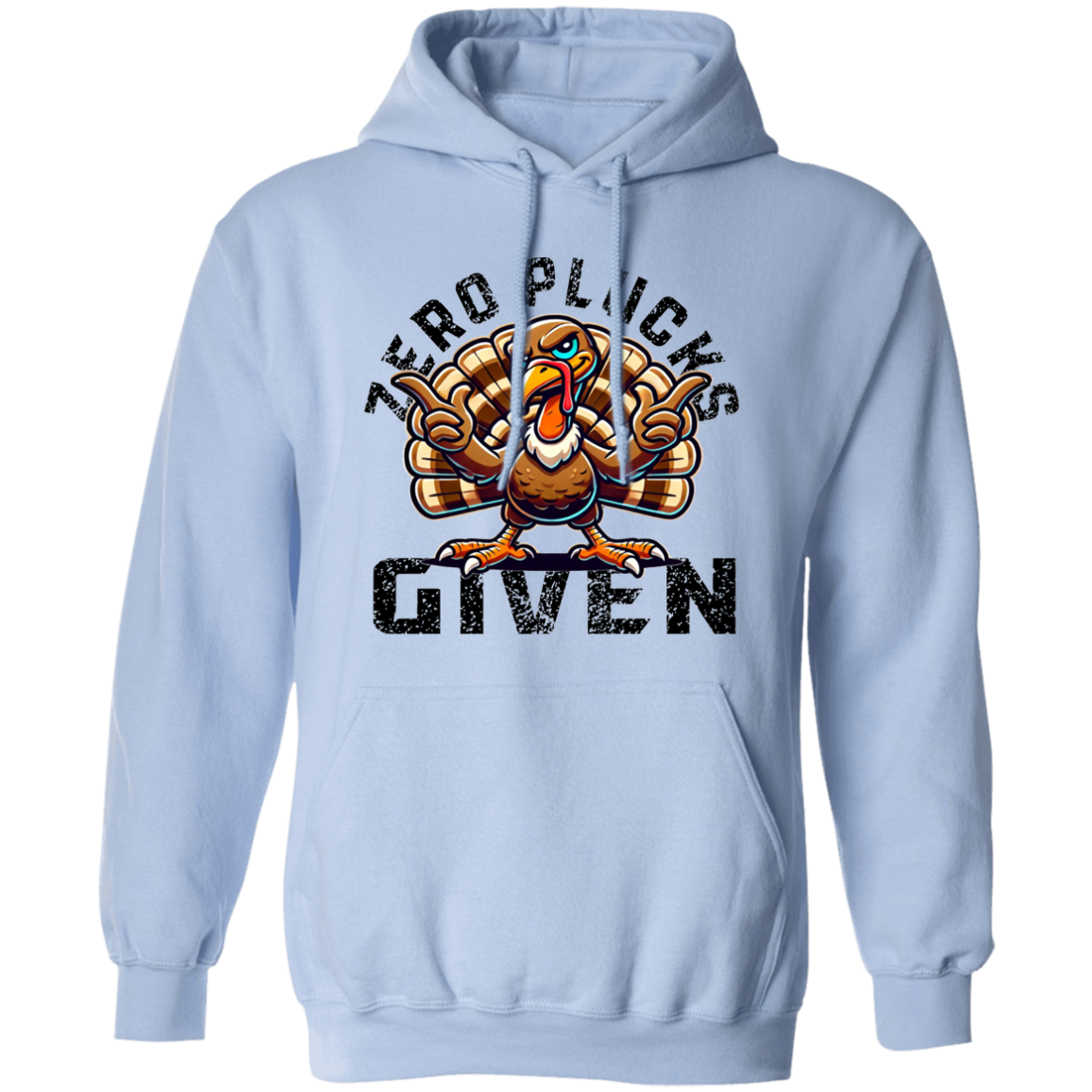 Humorous Unisex Thanksgiving Hoodie –Zero Plucks Given