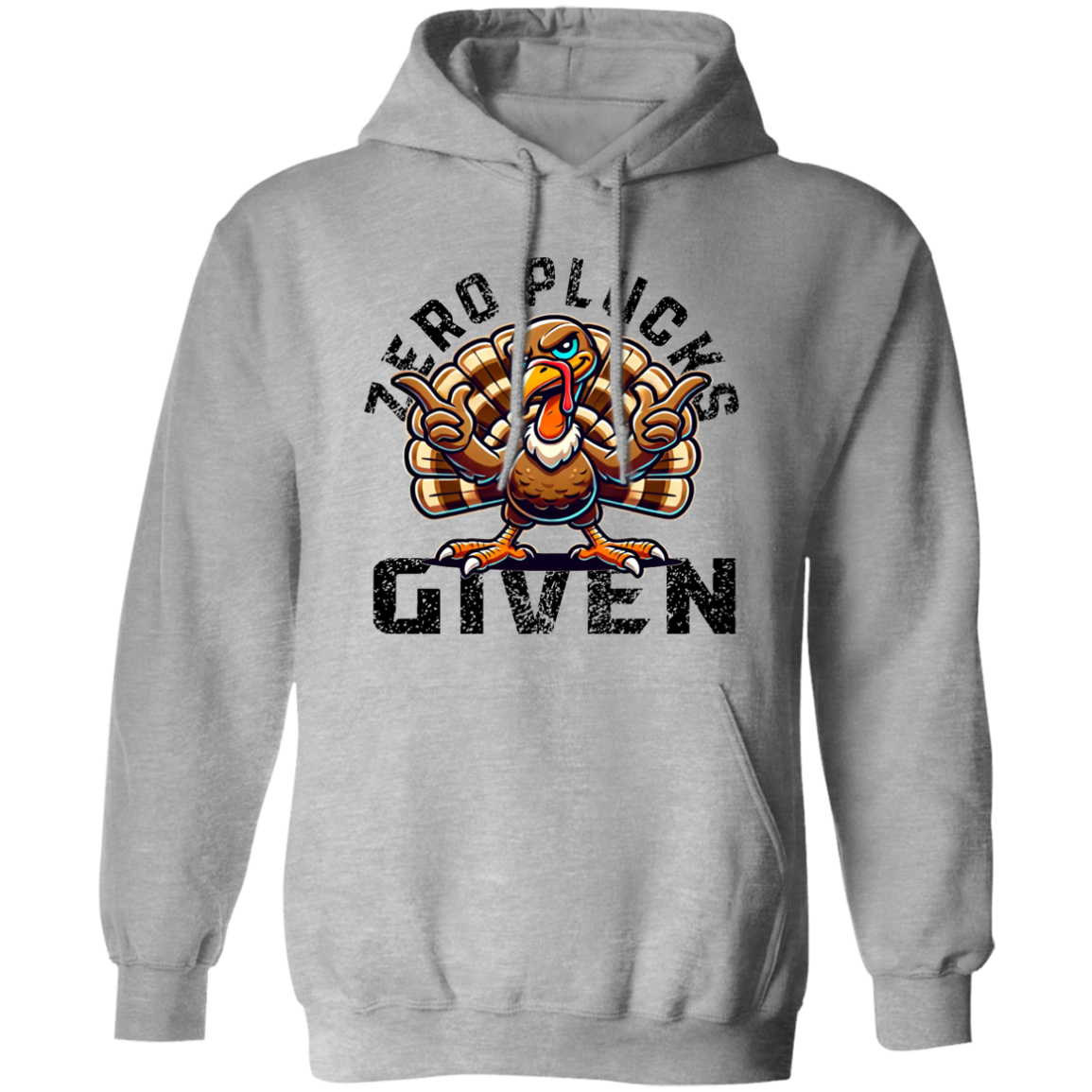 Humorous Unisex Thanksgiving Hoodie –Zero Plucks Given