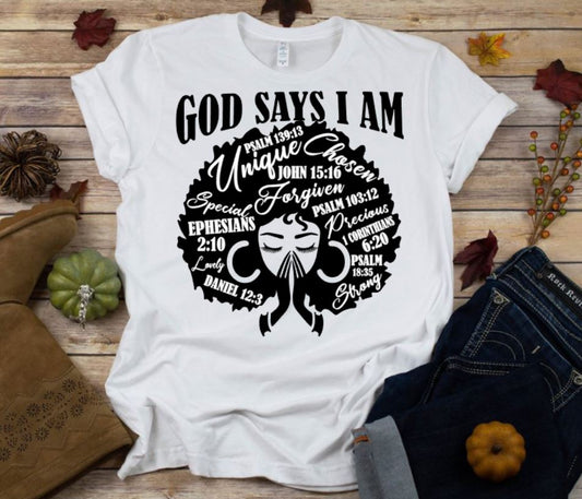 God Says I Am (Screen Print Transfer)