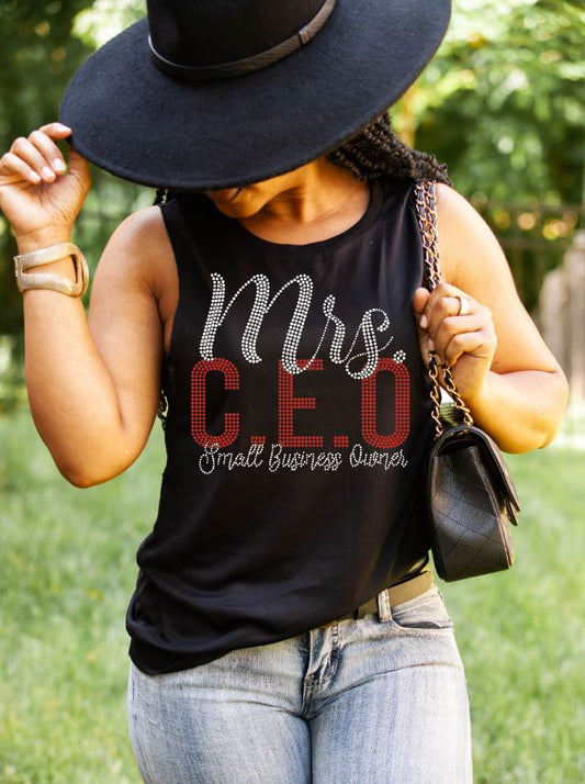 Mrs.Ms CEO (Small Business Owner) Rhinestone Transfer