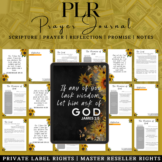 PLR Sunflower Prayer Journal