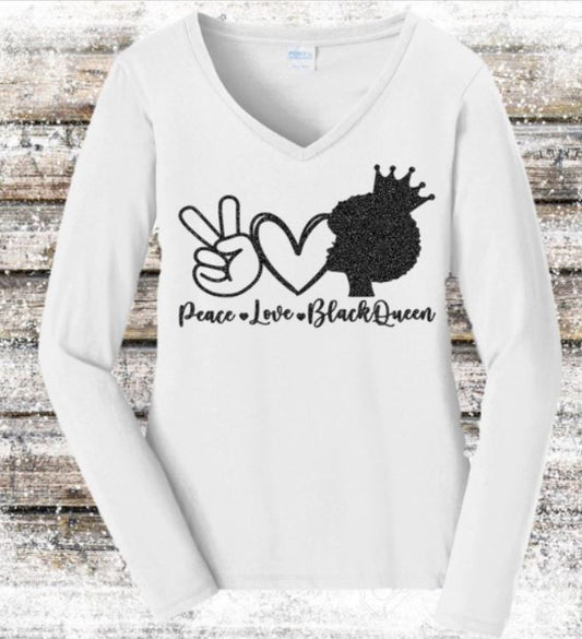 Peace Love Black Queen (Screen Print Transfer)
