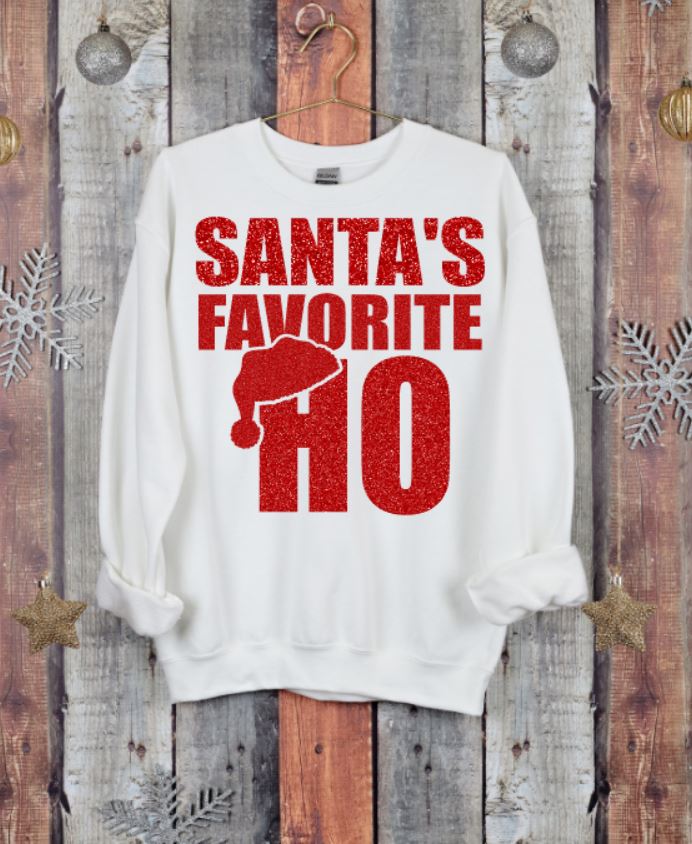 Santa's Favorite Ho (DTF) Faux Glitter Transfer