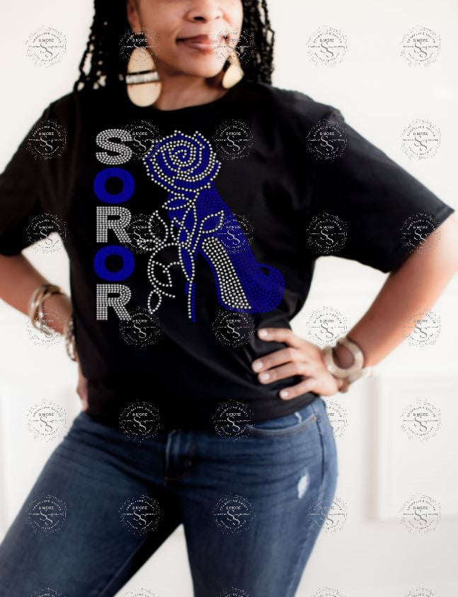 Soror Rose Heel Rhinestone Transfer
