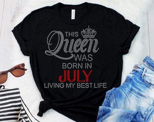 This Queen Was Born In Rhinestone Transfer