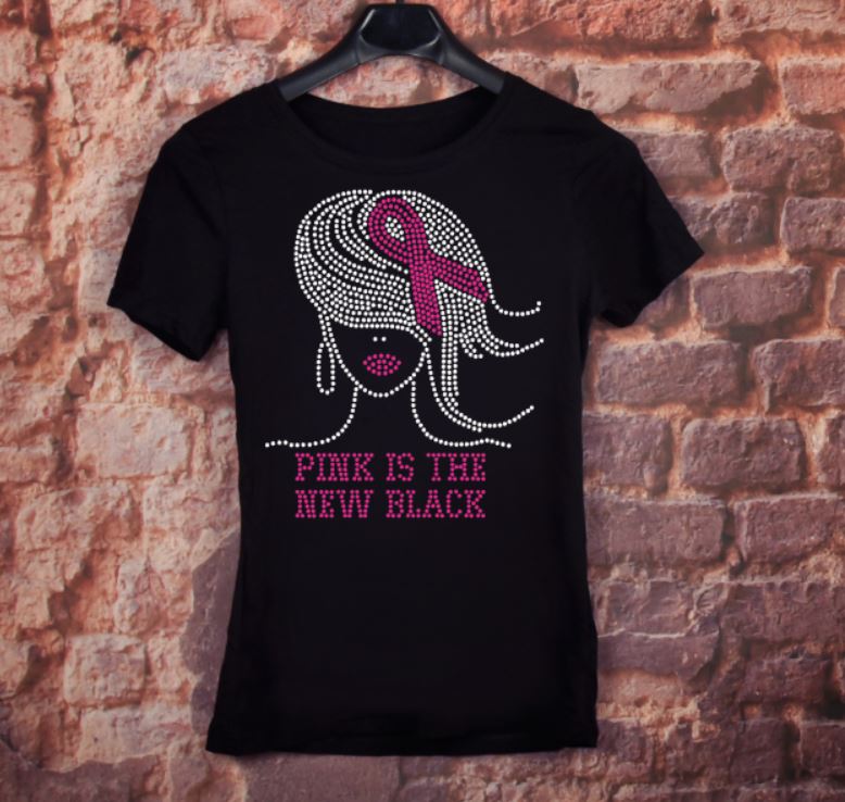 Pink Is The New Black Rhinestone Transfer