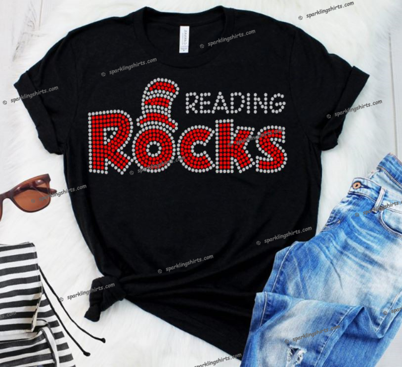 Reading Rocks Rhinestone Transfer
