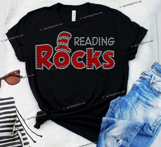 Reading Rocks Rhinestone Transfer