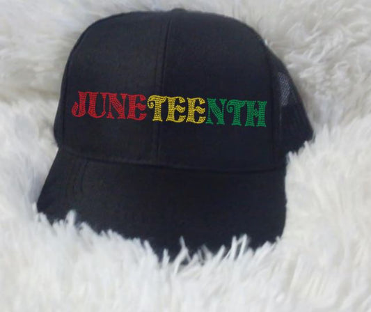 Juneteenth Hat Rhinestone Transfer