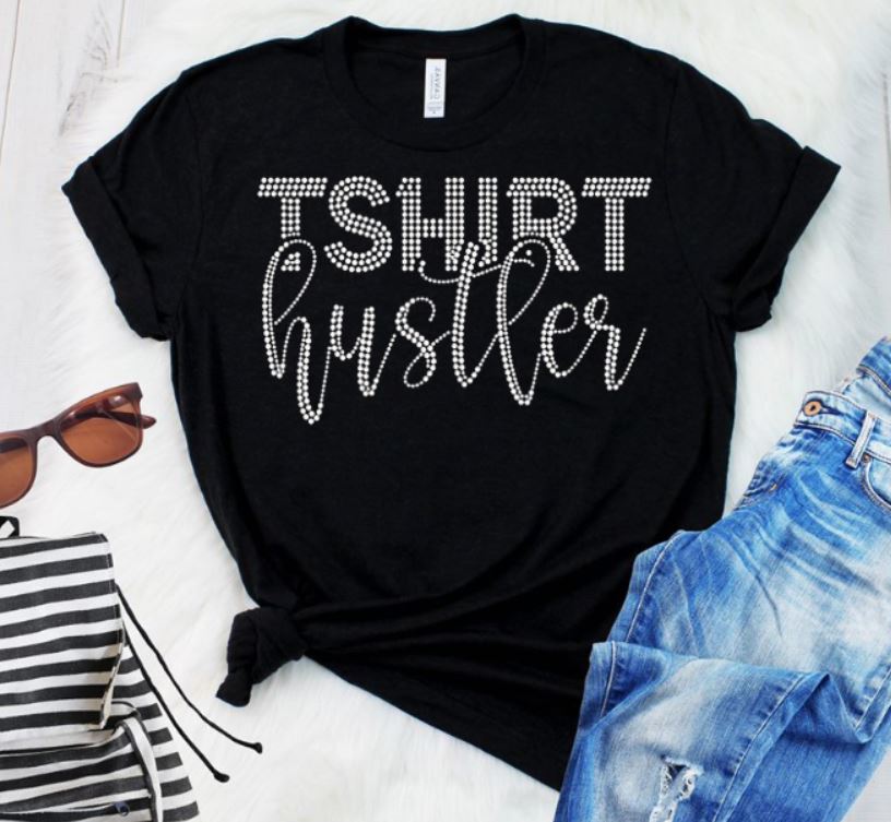 Tshirt Hustler Rhinestone Transfer